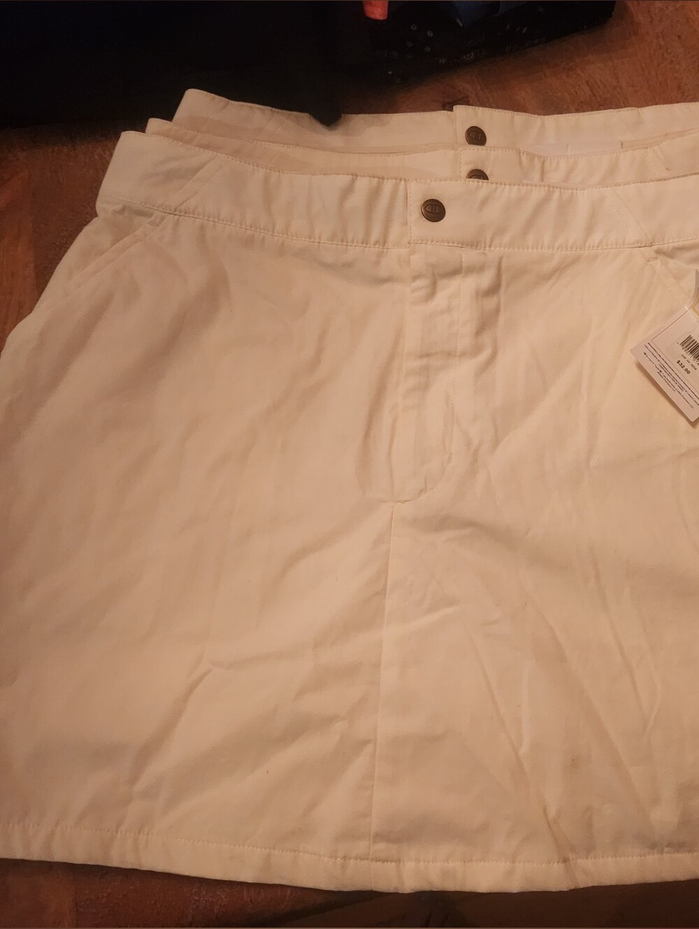 Champion White Women’s Athletic Skirt with Logo Button